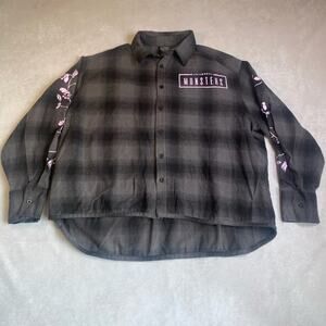 UNIVERSAL MONSTERS Womens Large Long Sleeve Plaid Button Up Bride Frankenstein